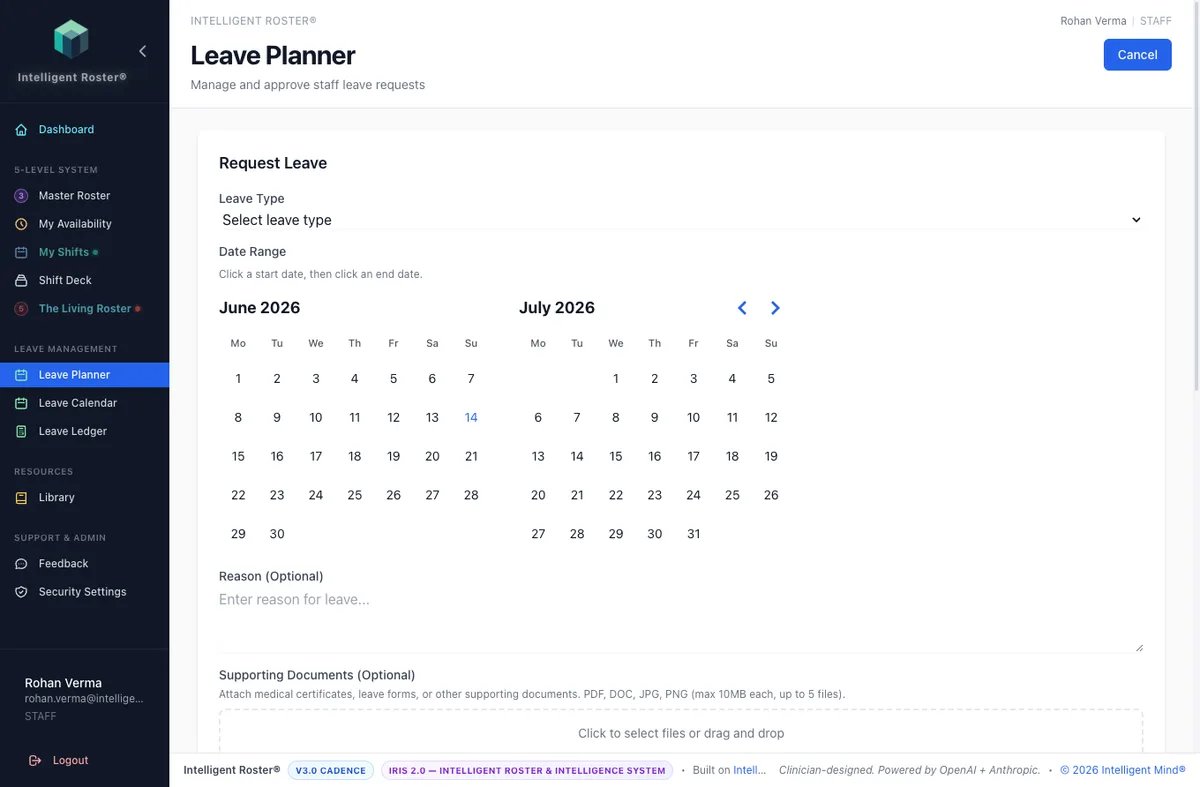 Request Leave form with date picker